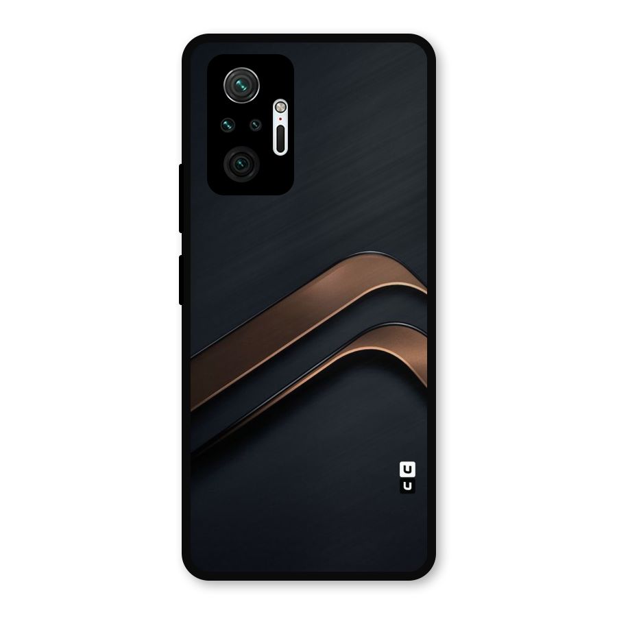 Dark Gold Stripes Metal Back Case for Redmi Note 10 Pro Max