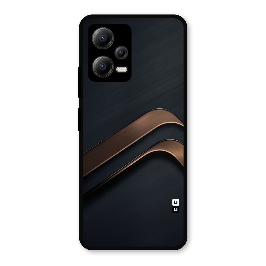 Dark Gold Stripes Metal Back Case for Redmi Note 12 5G