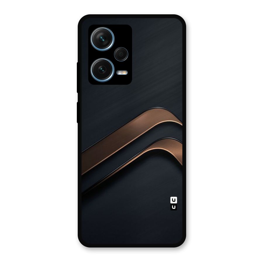 Dark Gold Stripes Metal Back Case for Redmi Note 12 Pro Plus 5G