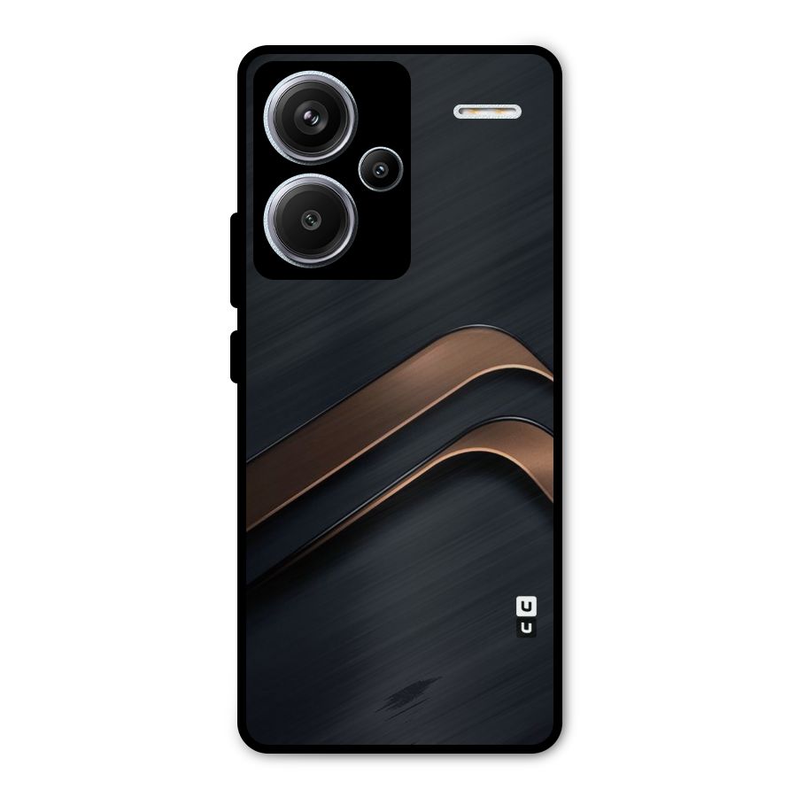 Dark Gold Stripes Metal Back Case for Redmi Note 13 Pro Plus