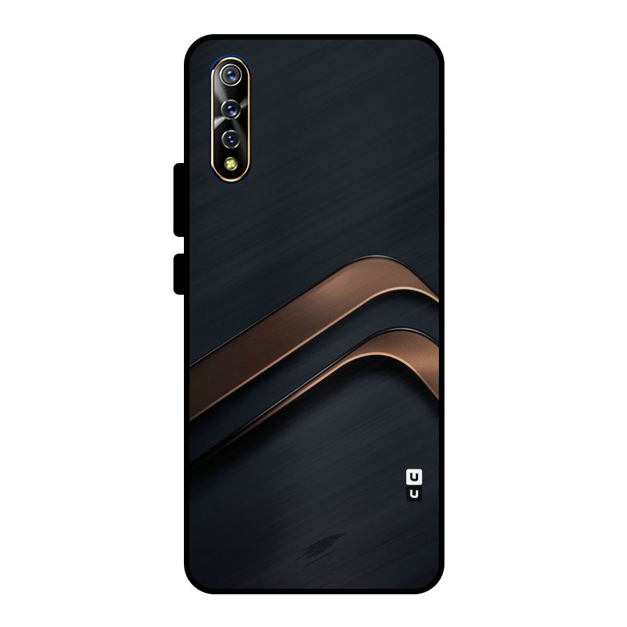 Dark Gold Stripes Metal Back Case for Vivo S1
