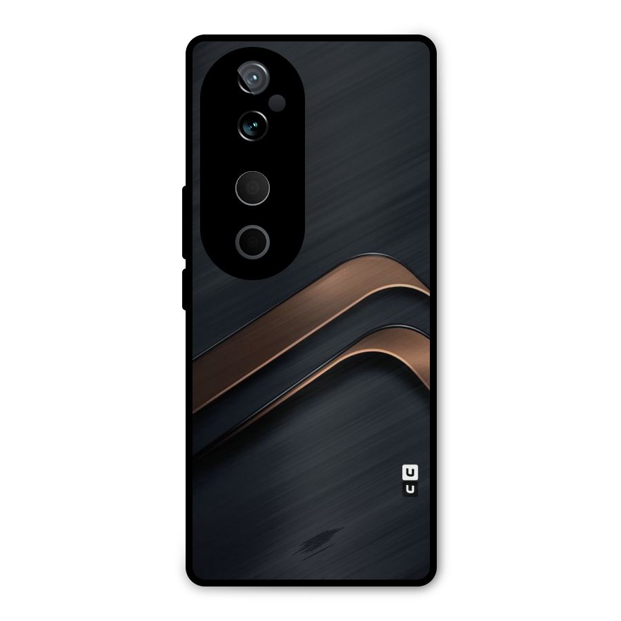 Dark Gold Stripes Metal Back Case for Vivo T3 Ultra