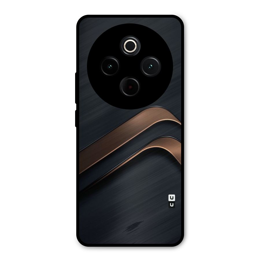Dark Gold Stripes Metal Back Case for Vivo T4