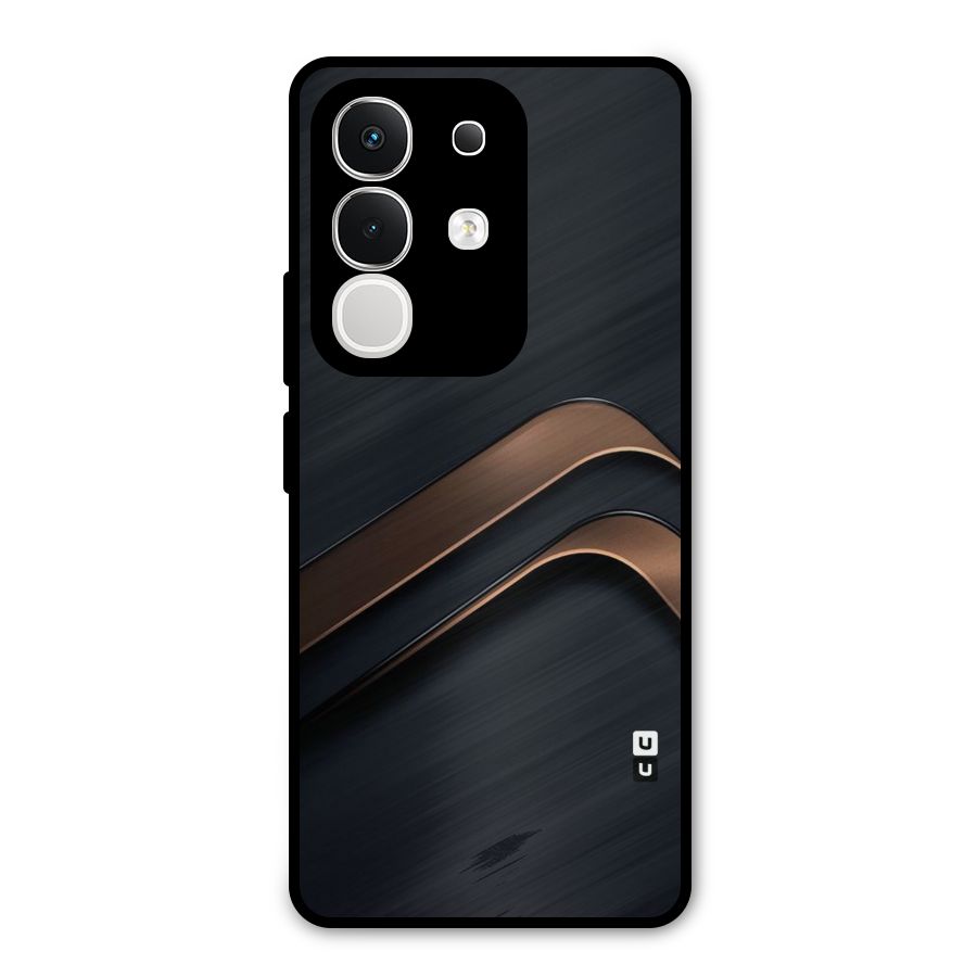 Dark Gold Stripes Metal Back Case for Vivo T4x