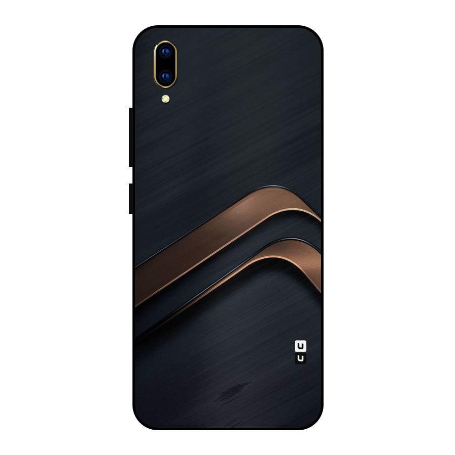 Dark Gold Stripes Metal Back Case for Vivo V11 Pro