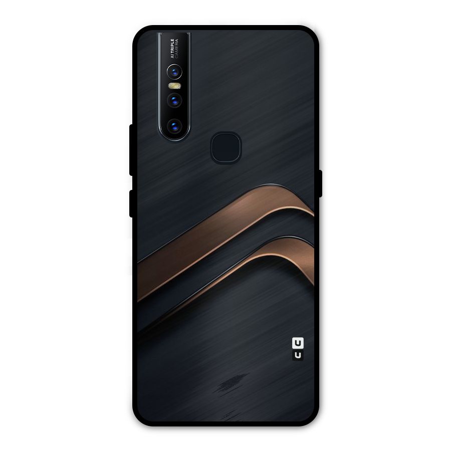 Dark Gold Stripes Metal Back Case for Vivo V15