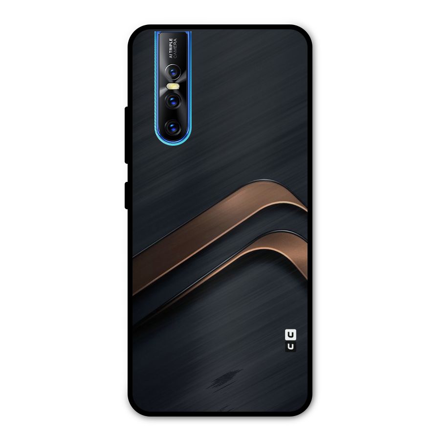 Dark Gold Stripes Metal Back Case for Vivo V15 Pro