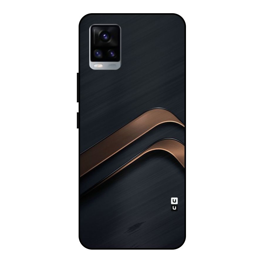 Dark Gold Stripes Metal Back Case for Vivo V20