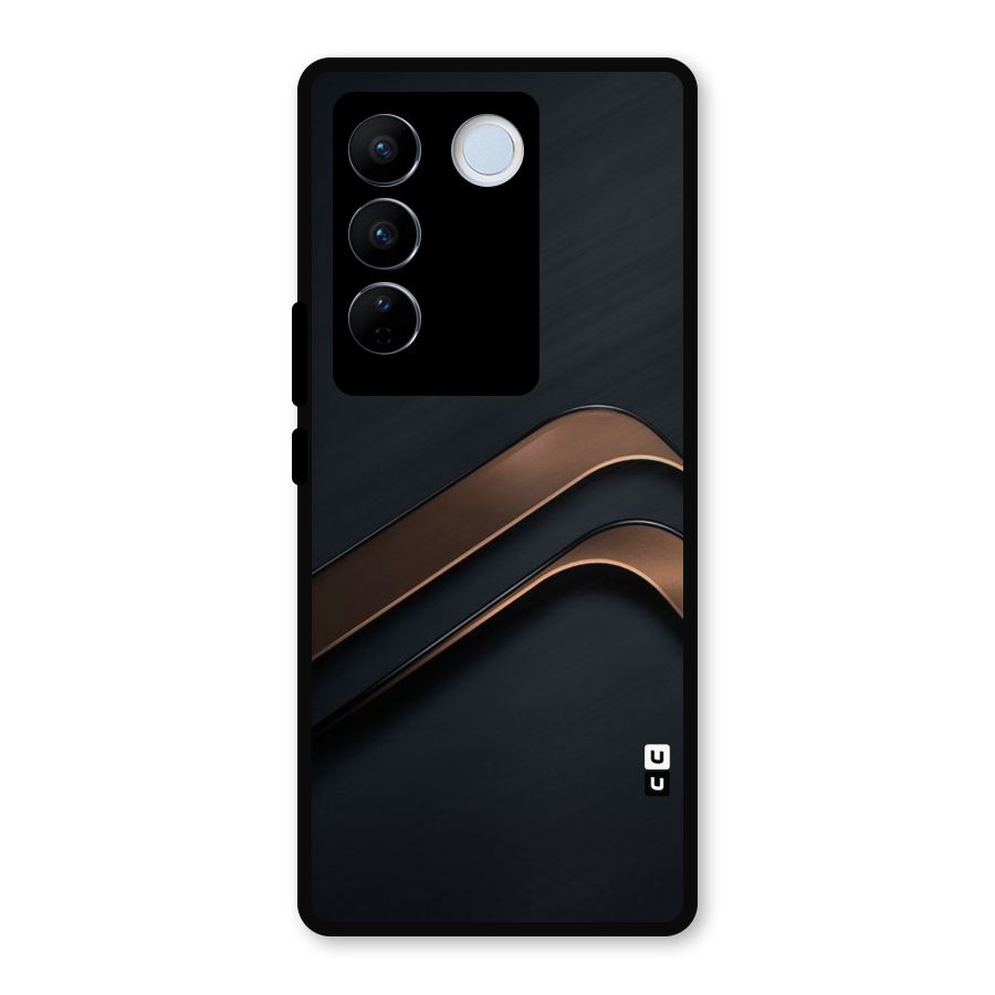 Dark Gold Stripes Metal Back Case for Vivo V27