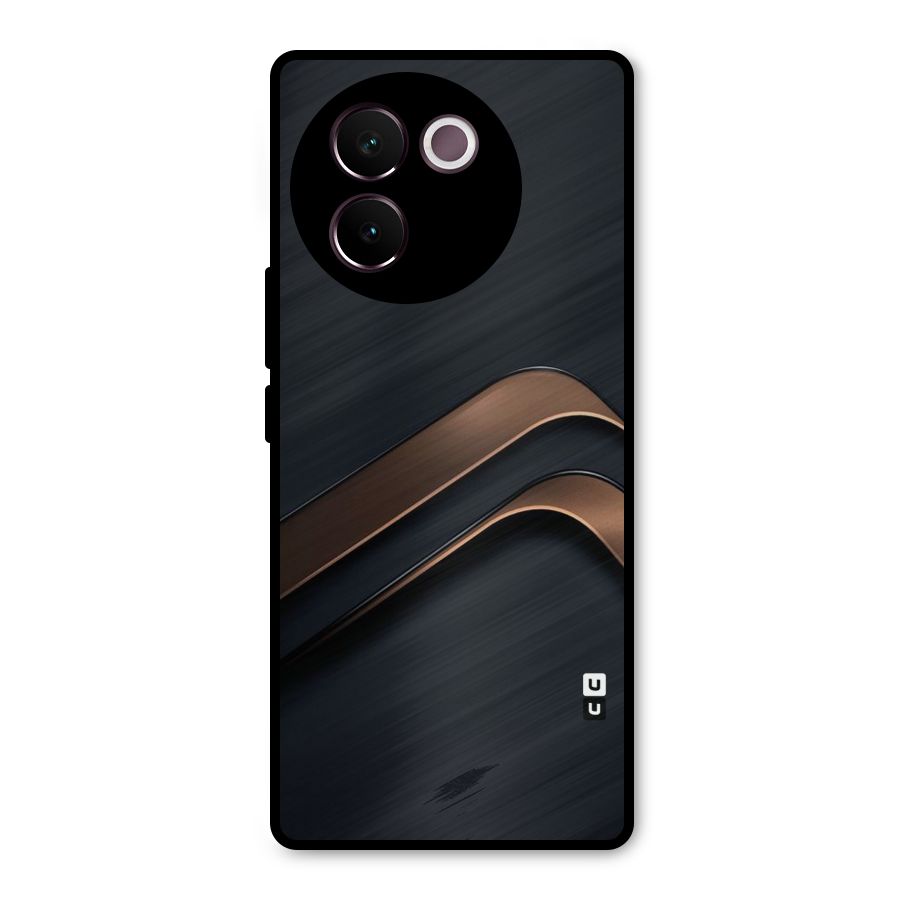 Dark Gold Stripes Metal Back Case for Vivo V30e