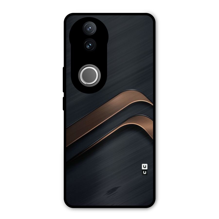 Dark Gold Stripes Metal Back Case for Vivo V50