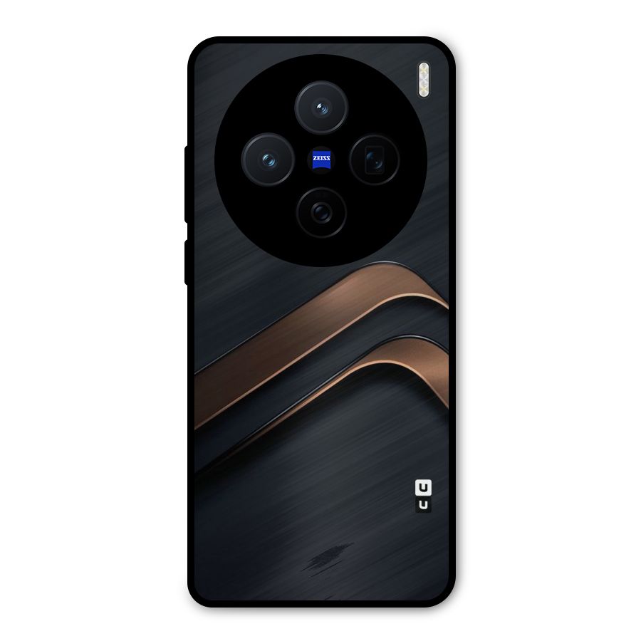 Dark Gold Stripes Metal Back Case for Vivo X200