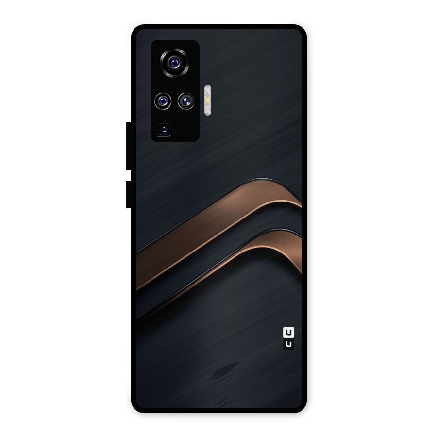 Dark Gold Stripes Metal Back Case for Vivo X50 Pro