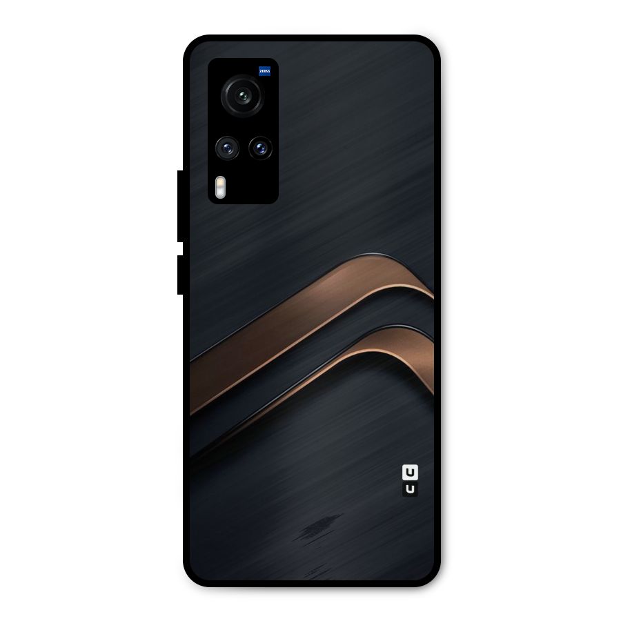 Dark Gold Stripes Metal Back Case for Vivo X60