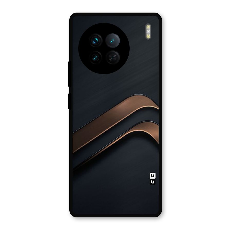 Dark Gold Stripes Metal Back Case for Vivo X90