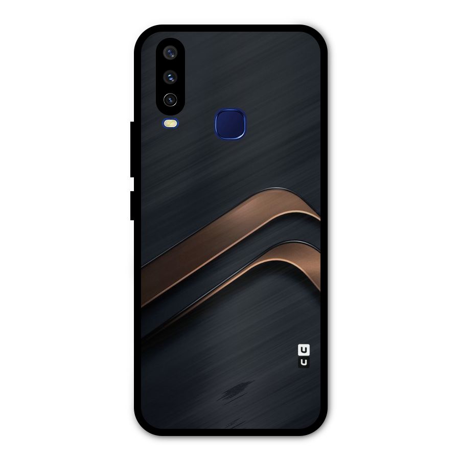 Dark Gold Stripes Metal Back Case for Vivo Y12