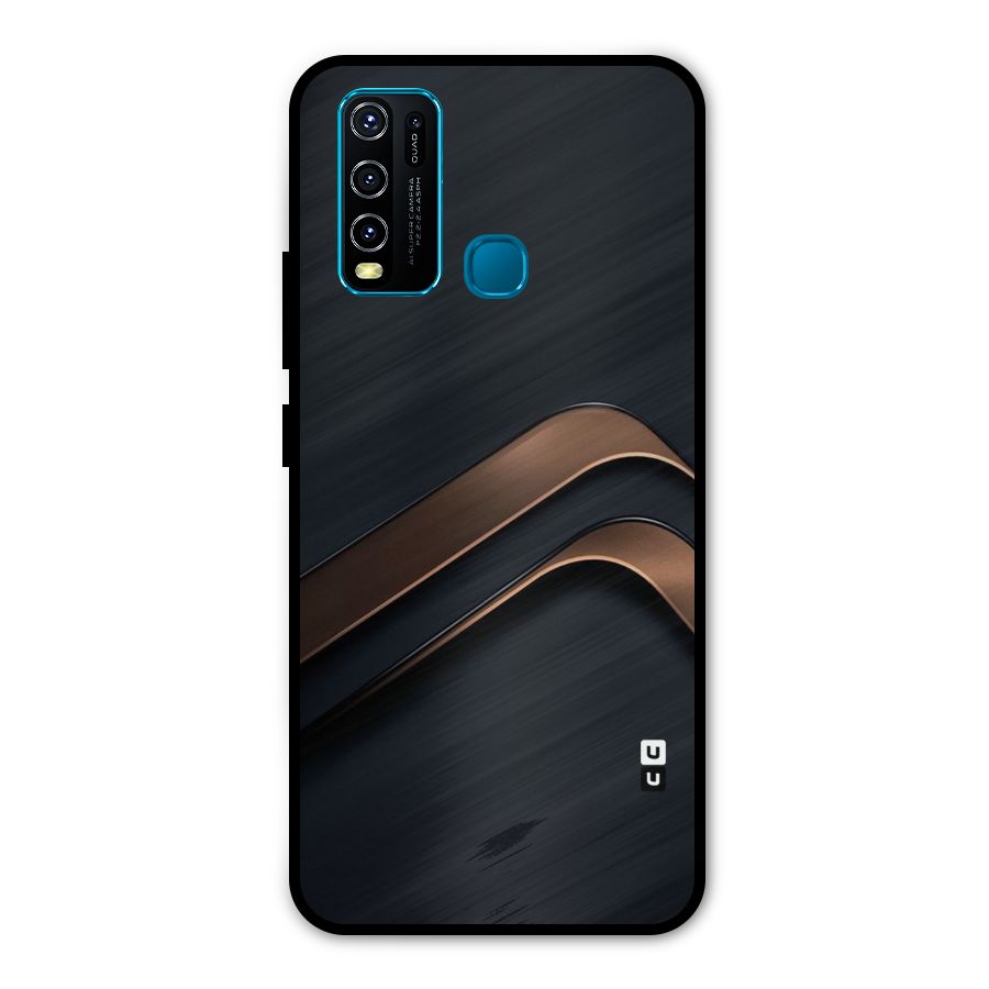Dark Gold Stripes Metal Back Case for Vivo Y30