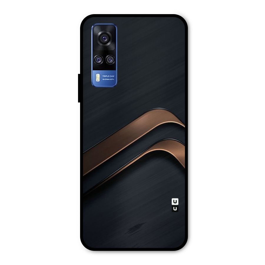 Dark Gold Stripes Metal Back Case for Vivo Y31