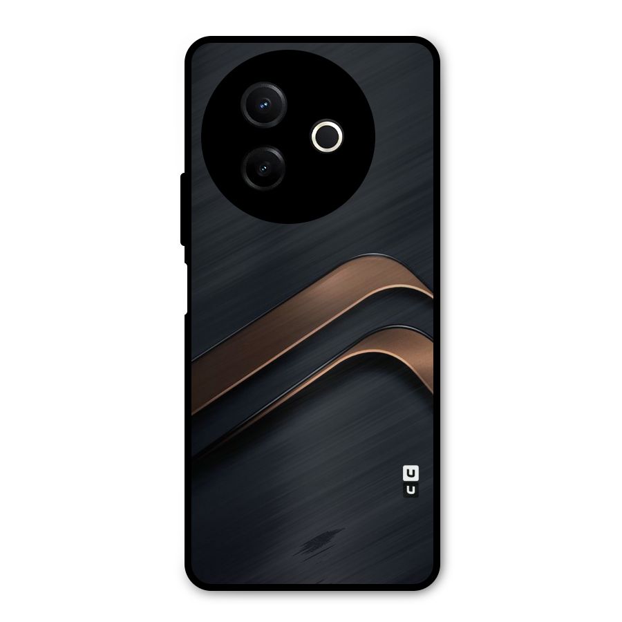 Dark Gold Stripes Metal Back Case for Vivo Y39
