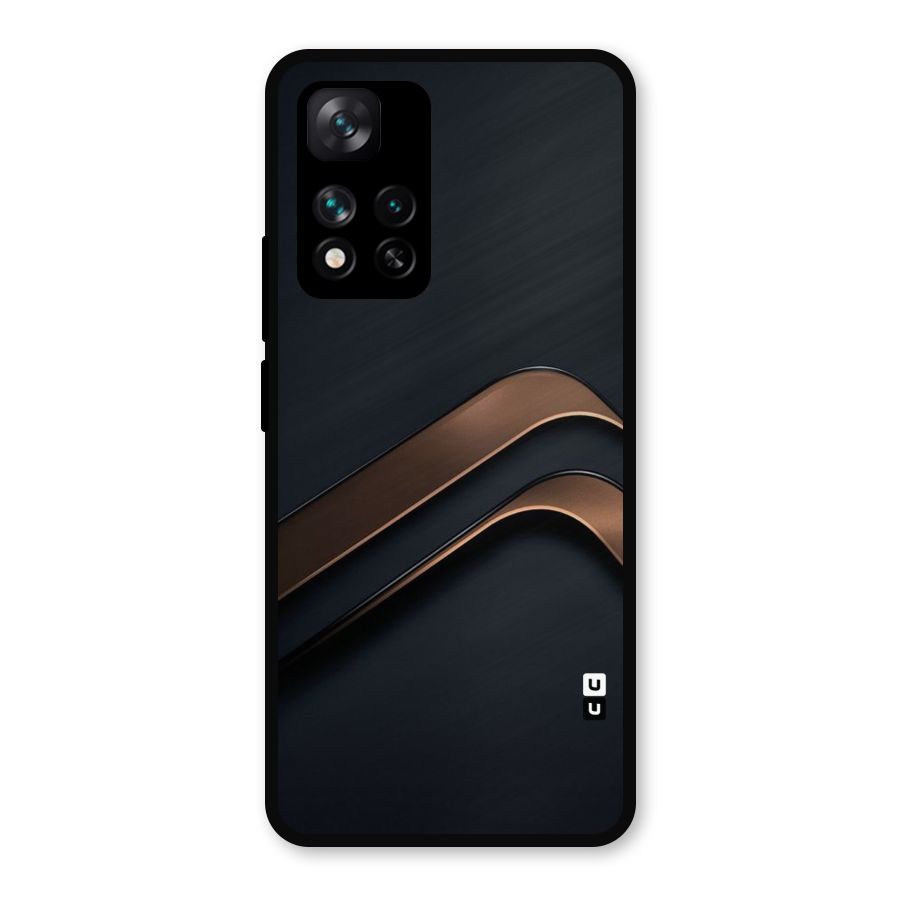 Dark Gold Stripes Metal Back Case for Xiaomi 11i 5G
