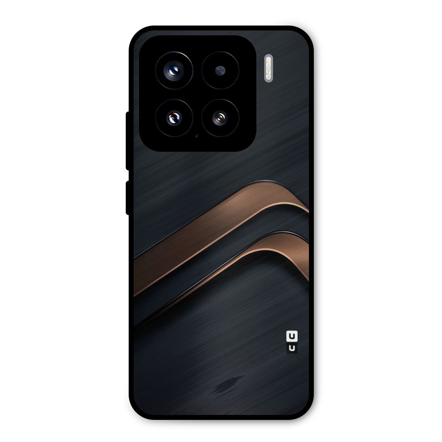 Dark Gold Stripes Metal Back Case for Xiaomi 15