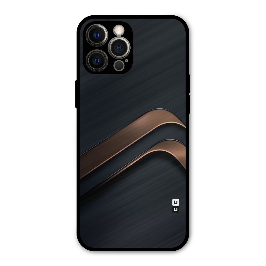 Dark Gold Stripes Metal Back Case for iPhone 12 Pro Max
