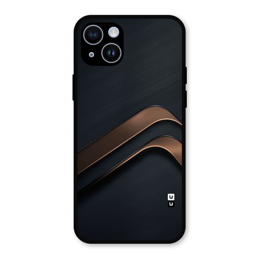 Dark Gold Stripes Metal Back Case for iPhone 14