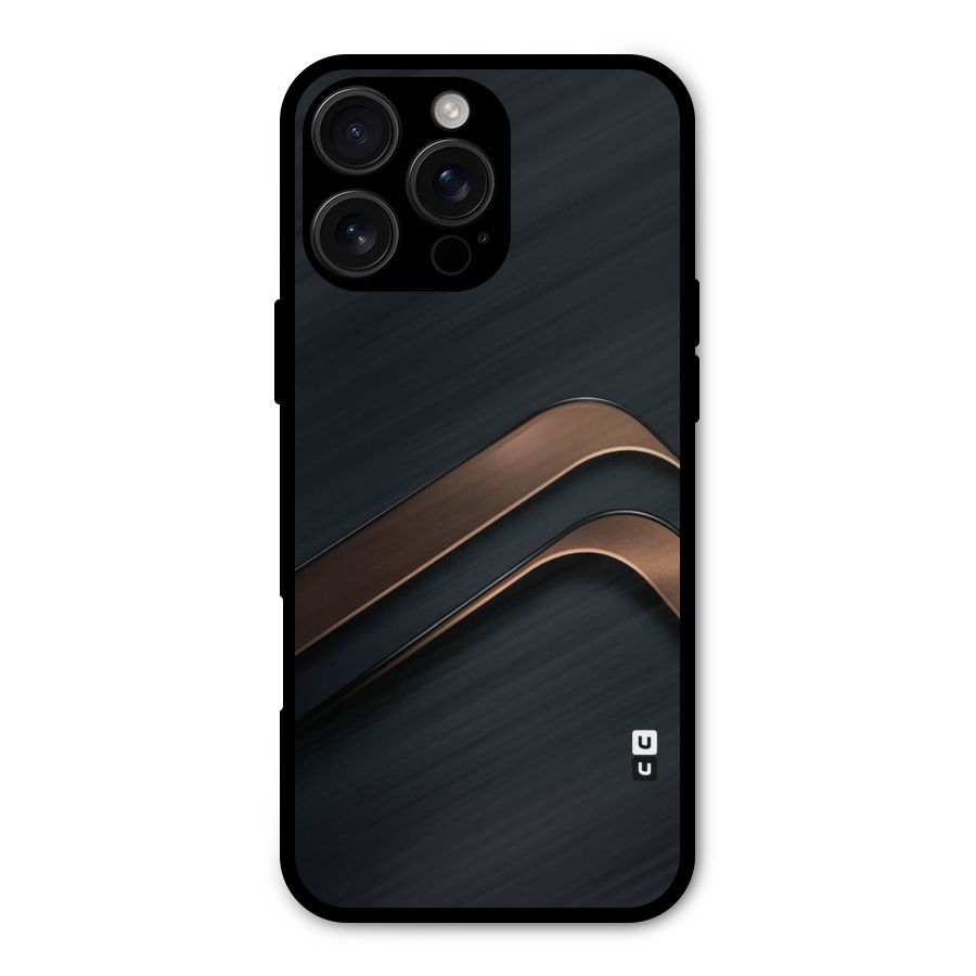 Dark Gold Stripes Metal Back Case for iPhone 16 Pro Max