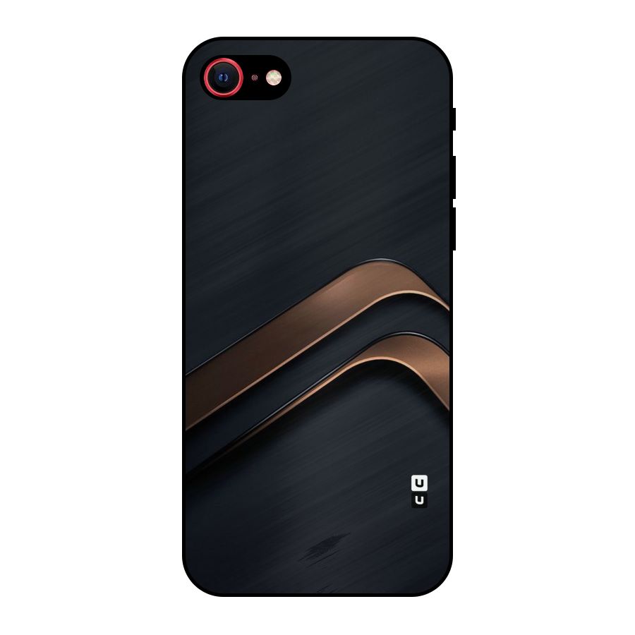 Dark Gold Stripes Metal Back Case for iPhone 7
