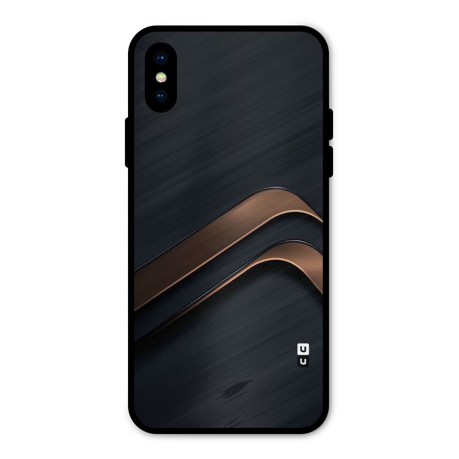 Dark Gold Stripes Metal Back Case for iPhone X