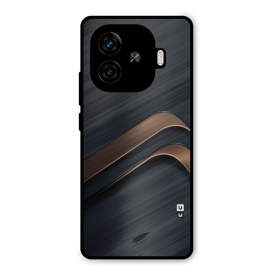Dark Gold Stripes Metal Back Case for iQOO Neo 10R