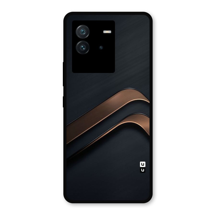 Dark Gold Stripes Metal Back Case for iQOO Neo 6 5G