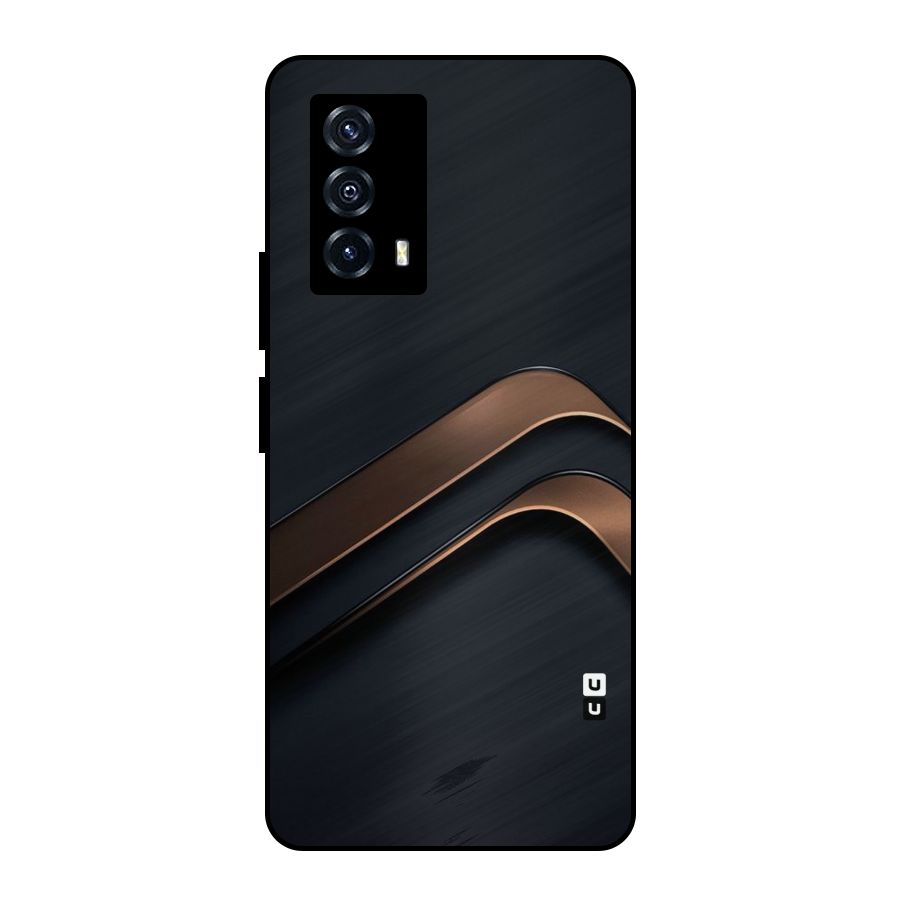 Dark Gold Stripes Metal Back Case for iQOO Z5