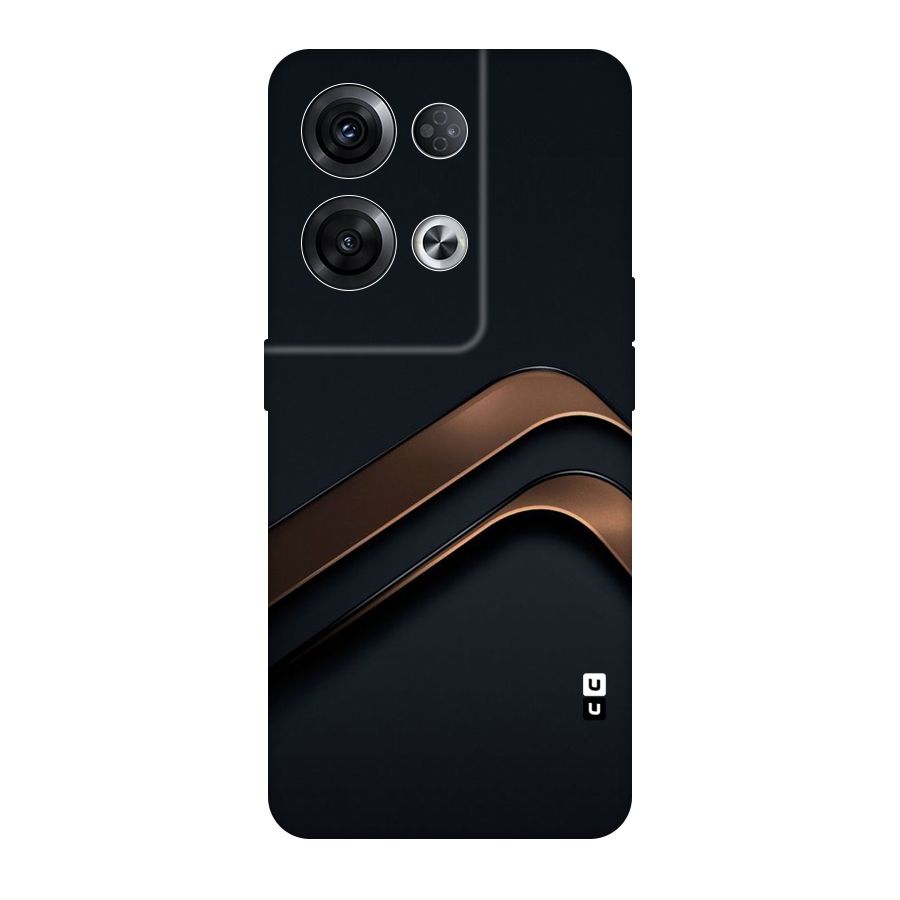 Dark Gold Stripes Original Polycarbonate Back Case for Oppo Reno8 Pro 5G
