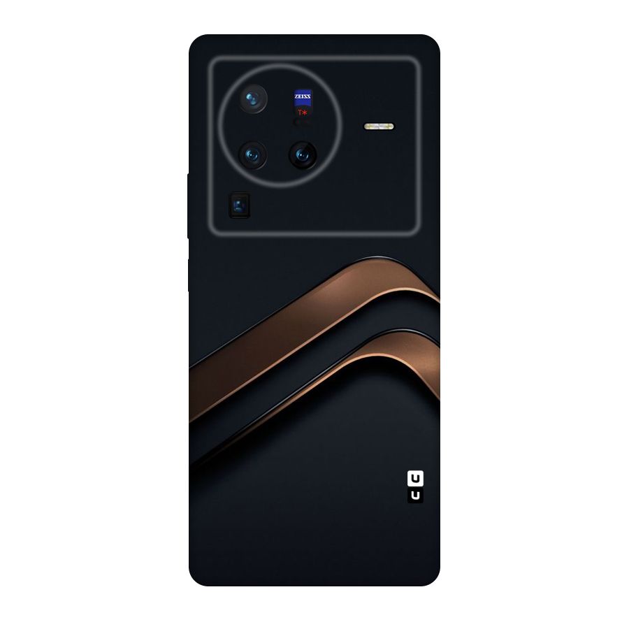 Dark Gold Stripes Original Polycarbonate Back Case for Vivo X80