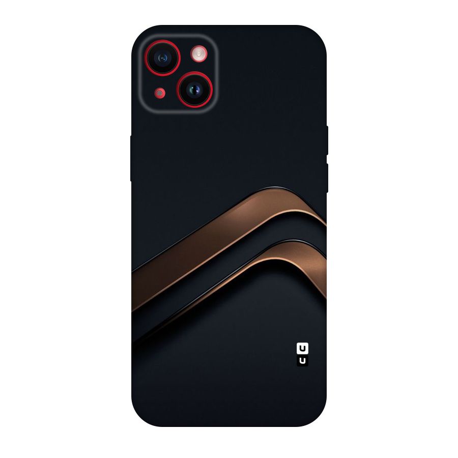 Dark Gold Stripes Original Polycarbonate Back Case for iPhone 14 Plus