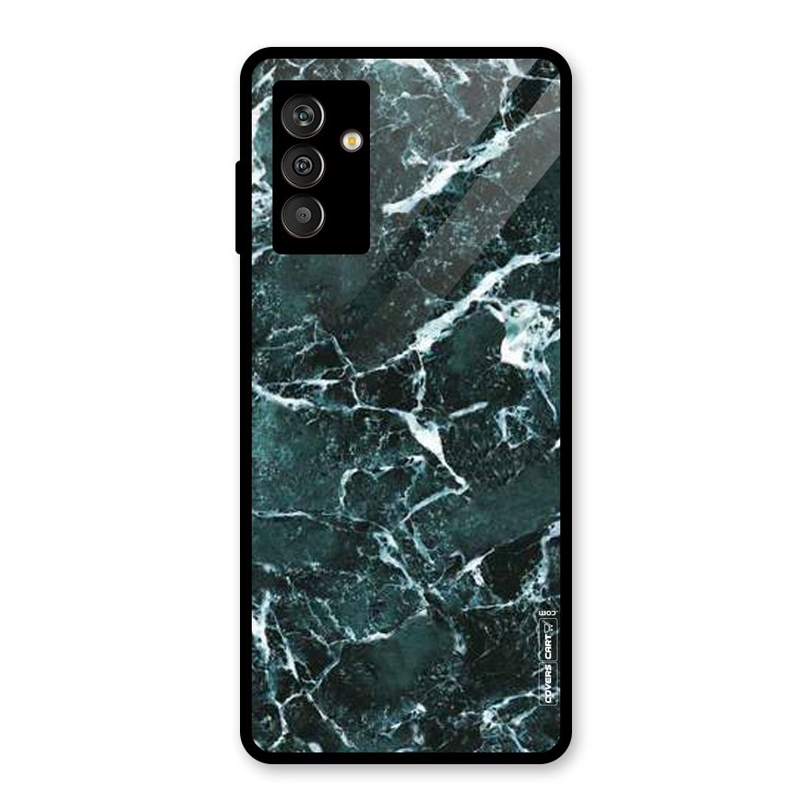 Dark Green Marble Glass Back Case for Galaxy M13