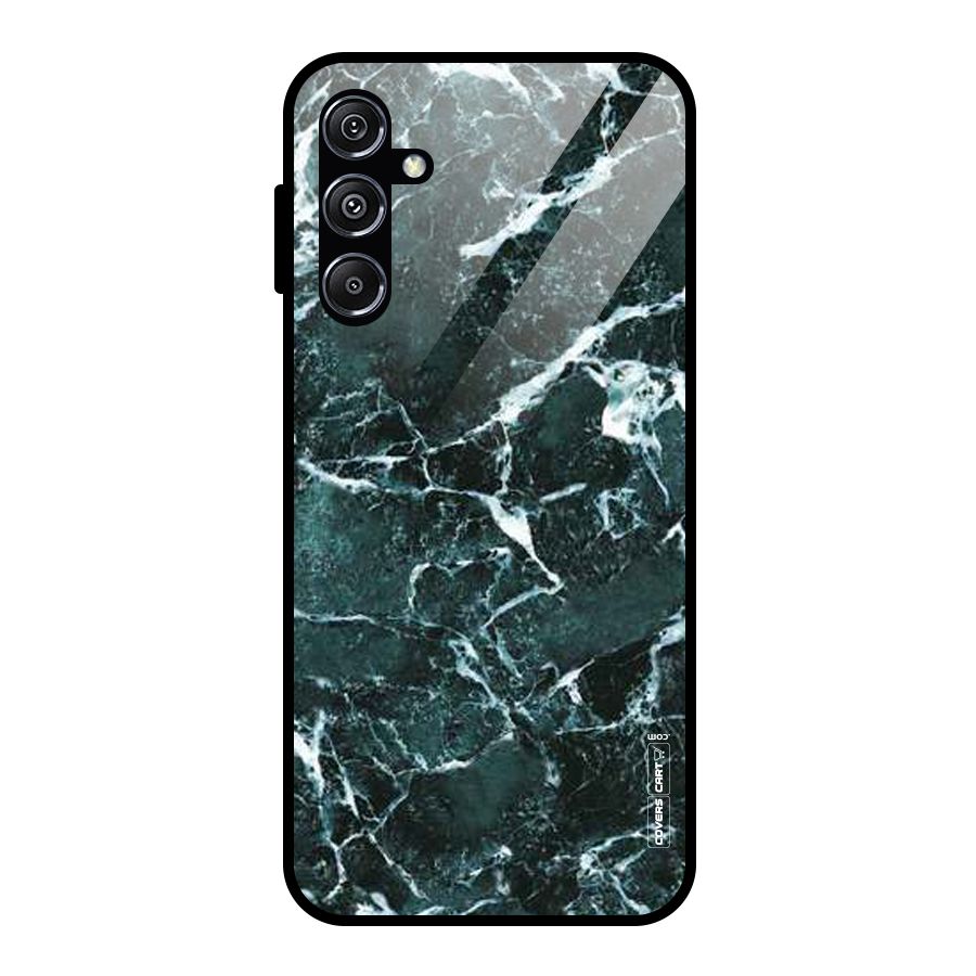 Dark Green Marble Glass Back Case for Galaxy M34 5G