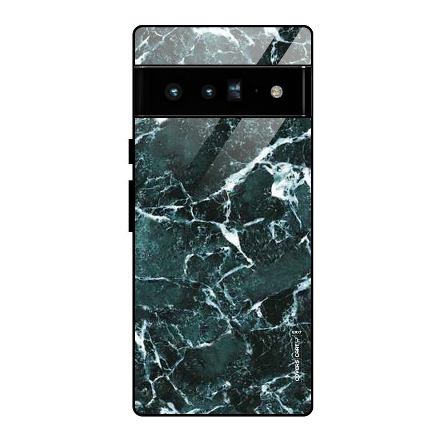 Dark Green Marble Glass Back Case for Google Pixel 6 Pro