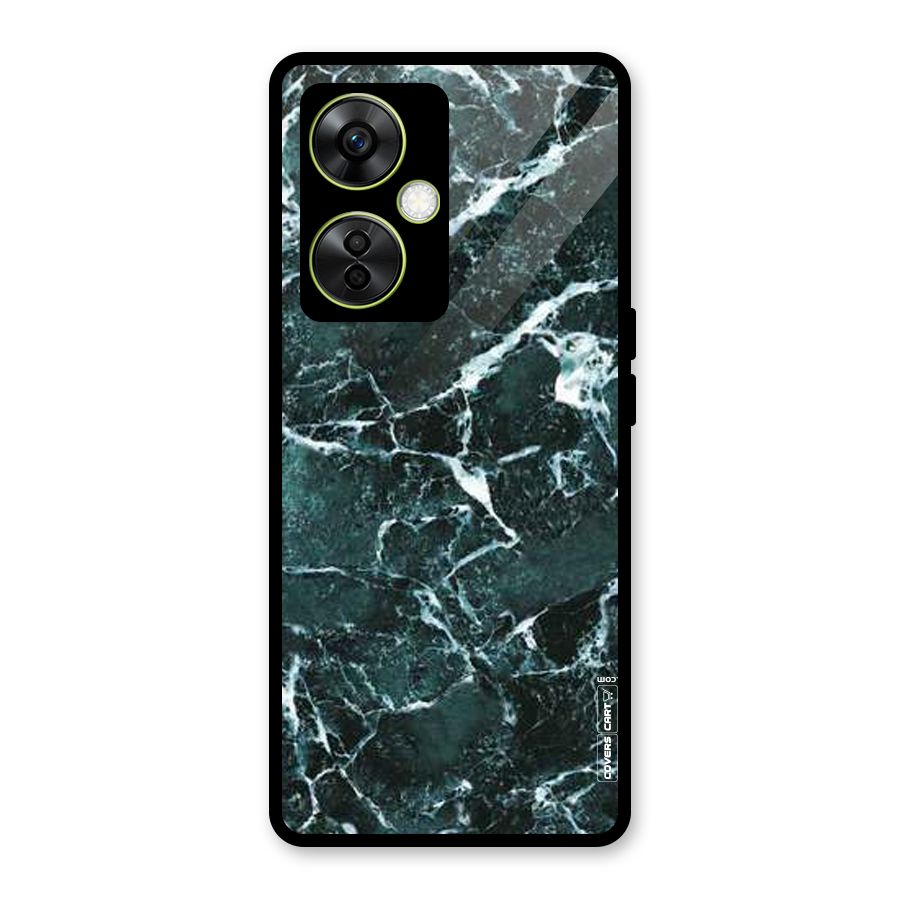 Dark Green Marble Glass Back Case for OnePlus Nord CE 3 Lite