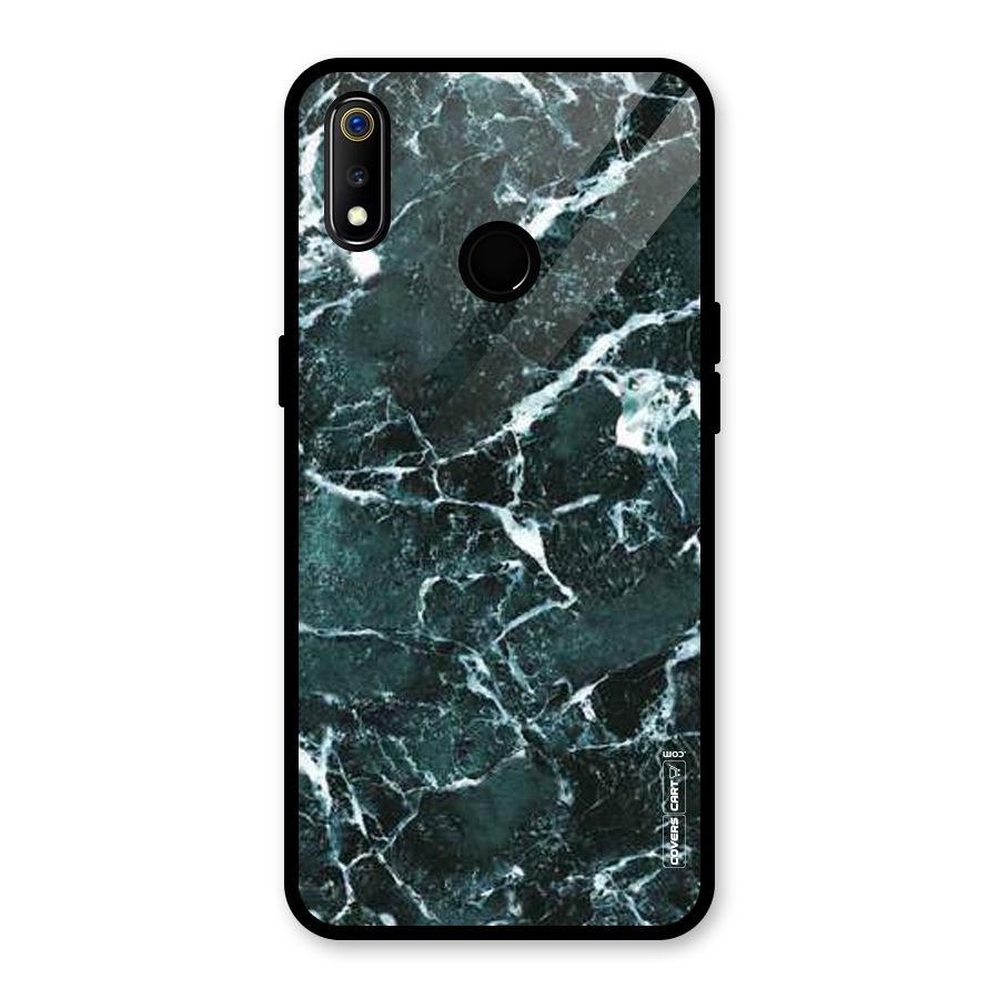 Dark Green Marble Glass Back Case for Realme 3