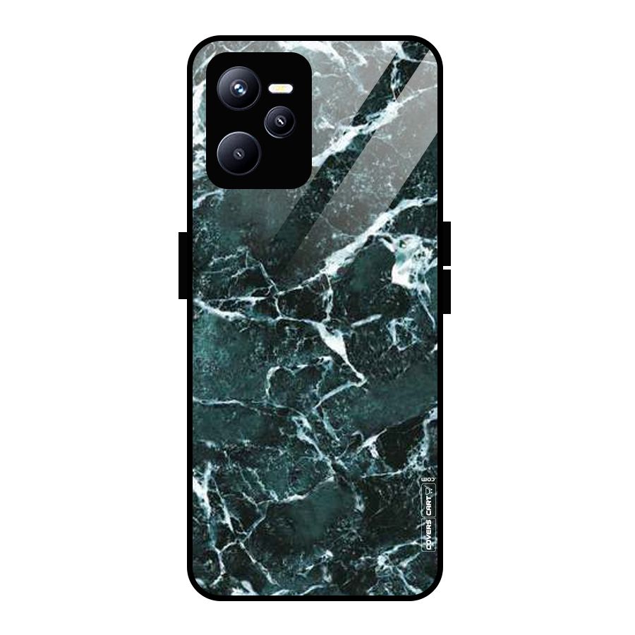 Dark Green Marble Glass Back Case for Realme C35