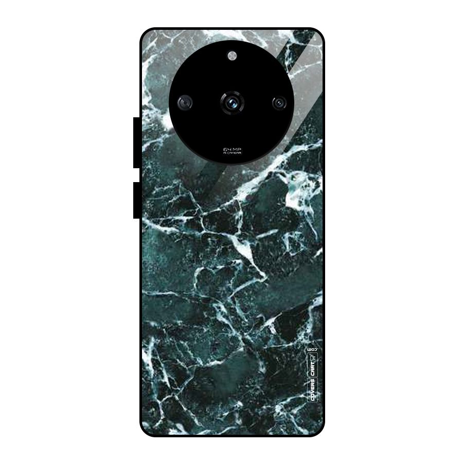 Dark Green Marble Glass Back Case for Realme Narzo 60 5G
