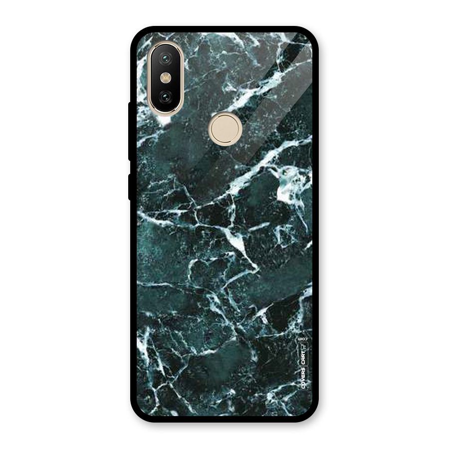 Dark Green Marble Glass Back Case for Redmi A2