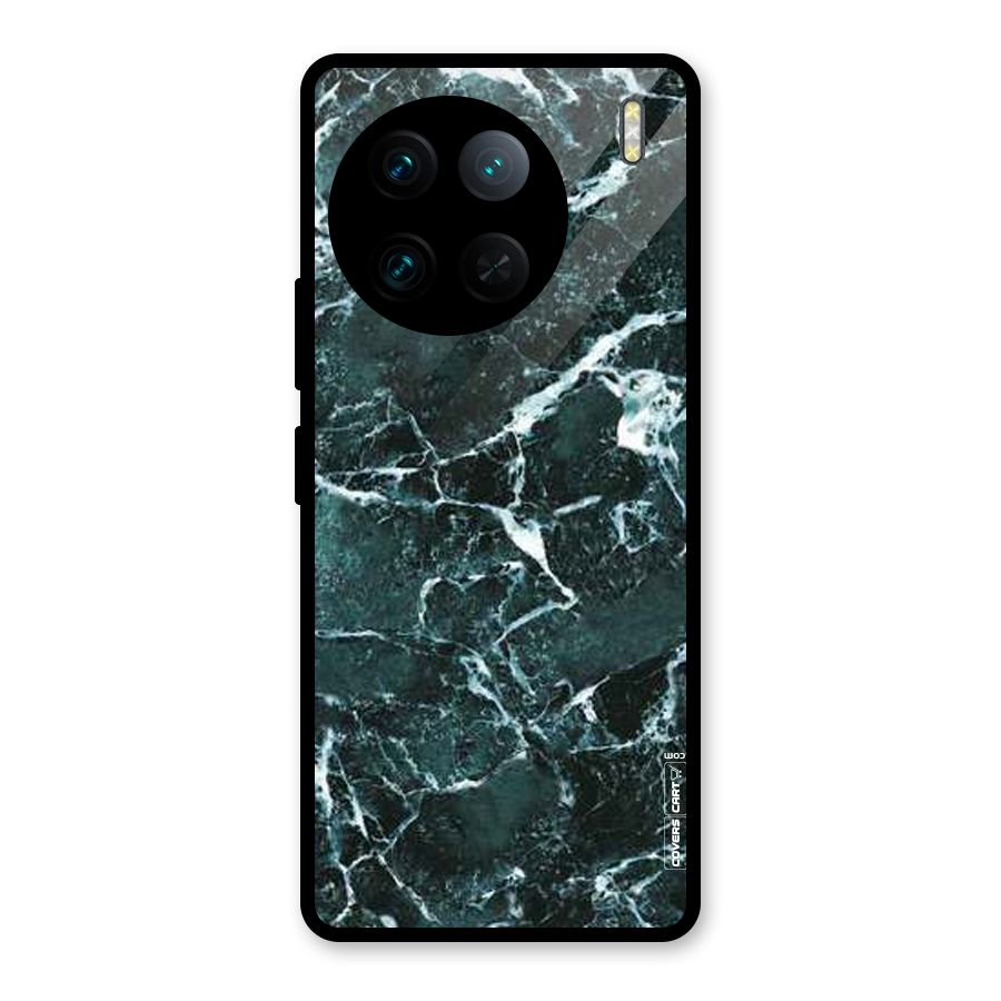 Dark Green Marble Glass Back Case for Vivo X90 Pro