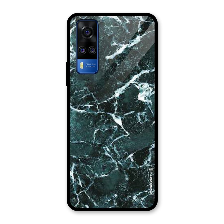 Dark Green Marble Glass Back Case for Vivo Y31