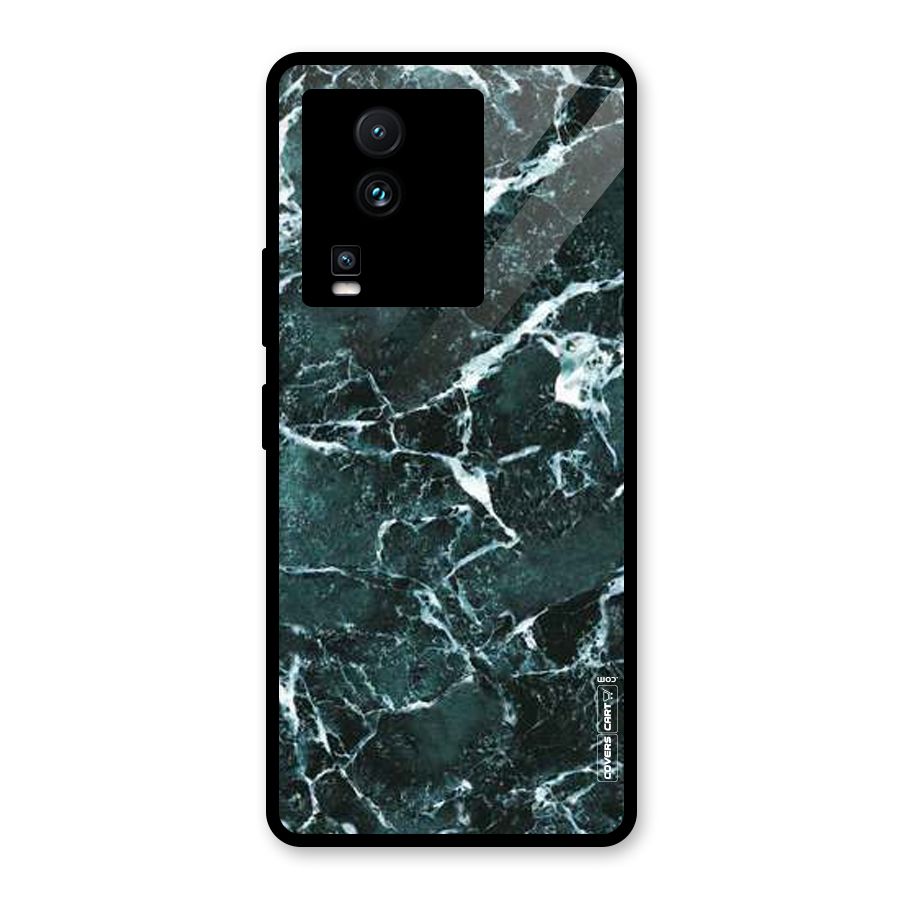 Dark Green Marble Glass Back Case for Vivo iQOO Neo 7