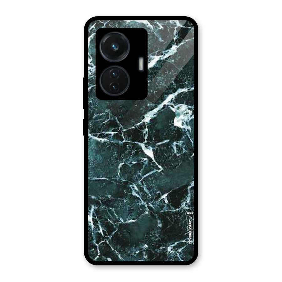 Dark Green Marble Glass Back Case for iQOO Z6 44W