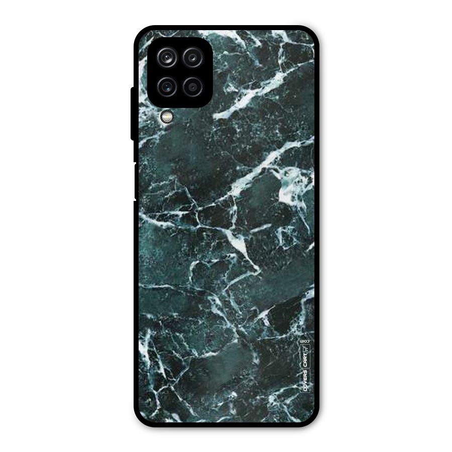 Dark Green Marble Metal Back Case for Galaxy A12