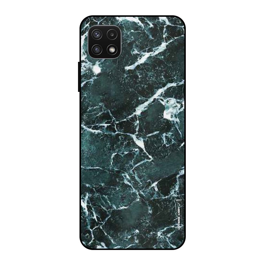 Dark Green Marble Metal Back Case for Galaxy A22 5G
